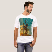 Buffalo Bill Cody statue Cody, Wyoming & USA flagg T-Shirt (Vorne ganz)