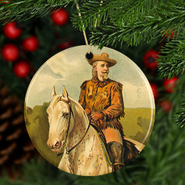 Buffalo Bill Cody zu Weihnachten Keramik Ornament