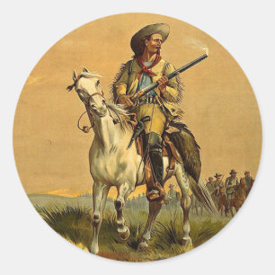 Buffalo Bill "Der Scout" Vintage-Werbung Runder Aufkleber