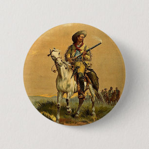 Buffalo Bill "The Scout" Vintage-Werbeplakat Button