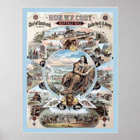 Buffalo Bill ~ Vintages Werbeplakat. Poster (Vorne)