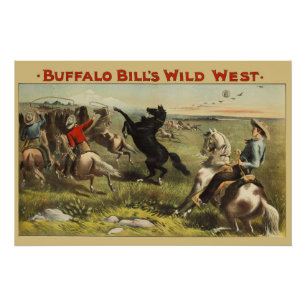Buffalo Bill Wild West Cowboy Pferd Poster