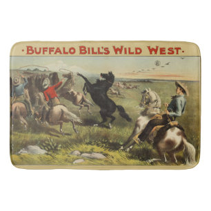 Buffalo Bill Wild West Cowboy Pferd Poster Badematte