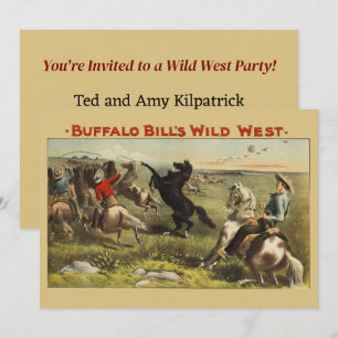 Buffalo Bill Wild West Cowboy Pferd Poster Einladung