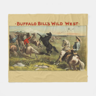 Buffalo Bill Wild West Cowboy Pferd Poster Fleecedecke