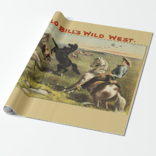 Buffalo Bill Wild West Cowboy Pferd Poster Geschenkpapier