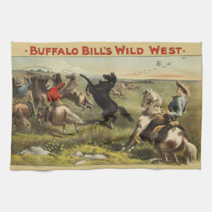 Buffalo Bill Wild West Cowboy Pferd Poster Geschirrtuch