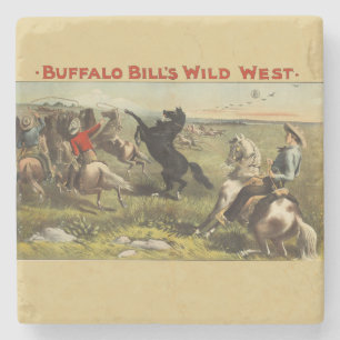 Buffalo Bill Wild West Cowboy Pferd Poster Steinuntersetzer