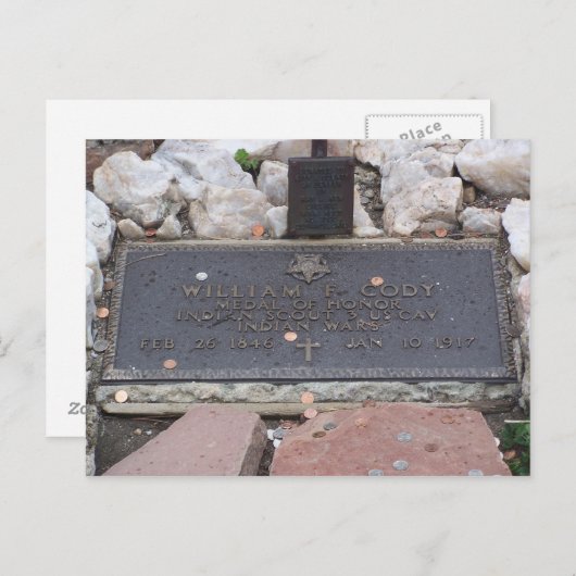 Buffalo Bill - William Cody Grave Postkarte (Vorne/Hinten)
