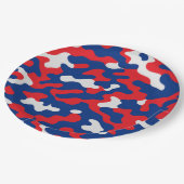 Buffalo Bills Color Camouflage Football Fan Pappteller (Schrägansicht)