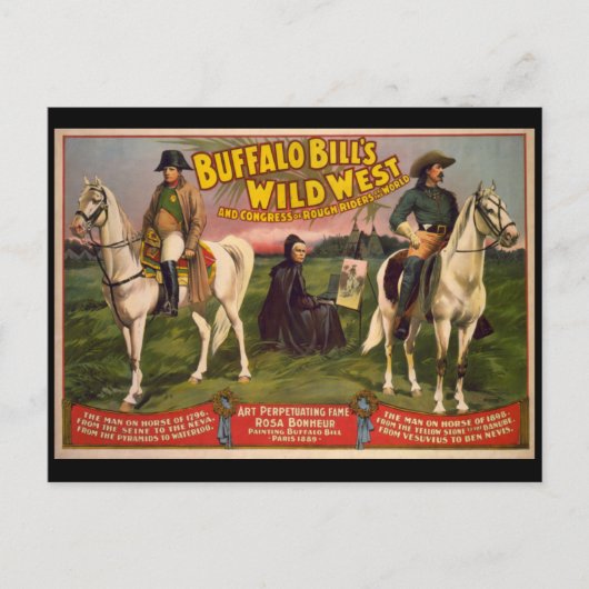 Buffalo Bill's Wild West Cowboys Poster Postkarte (Vorderseite)