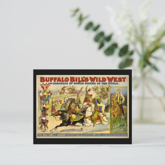 Buffalo Bill's Wild West Cowboys Poster Postkarte (Stehend Vorderseite)