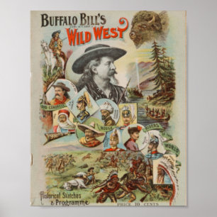 Buffalo Bills Wild West Show 1893 Vintage Anzeige Poster