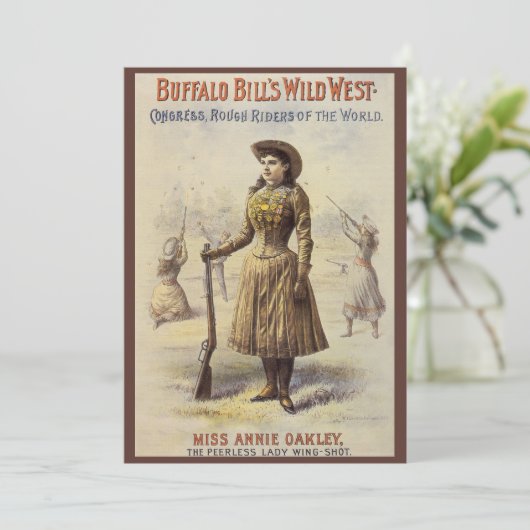 Buffalo Bill's Wild West Show mit Annie Oakley Einladung (Stehend Vorderseite)