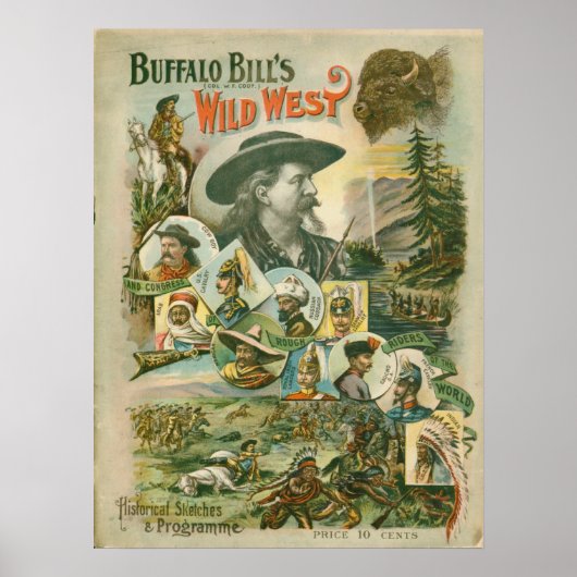 Buffalo Bill's Wild West Show Vintag Poster (Vorne)
