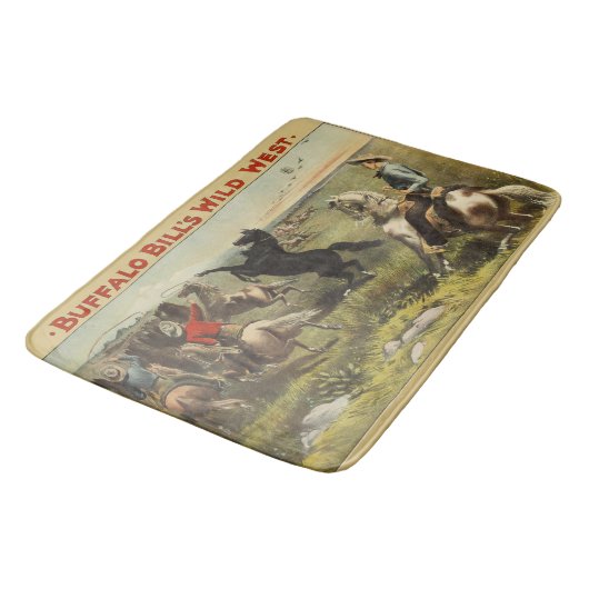 Buffalo Bills wilde Westpferde Badematte (Schrägansicht)