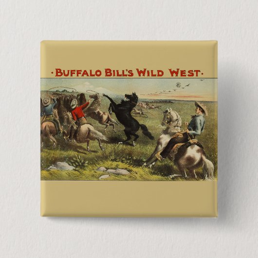 Buffalo Bills wilde Westpferde Button (Vorderseite)