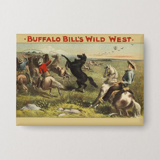Buffalo Bills wilde Westpferde Button (Vorderseite)