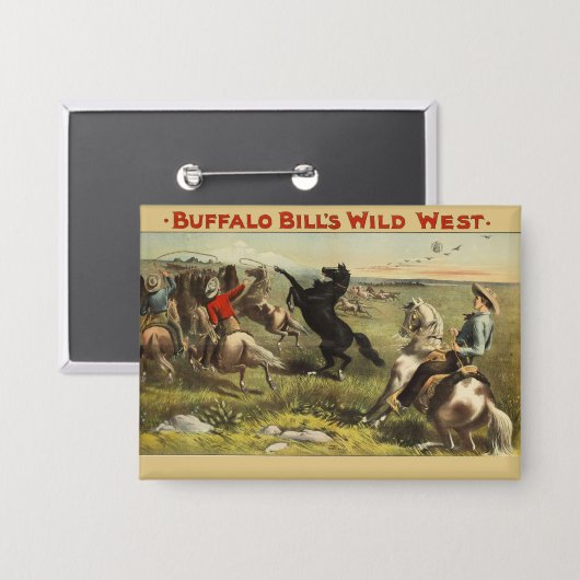 Buffalo Bills wilde Westpferde Button (Vorderseite/Rückseite)
