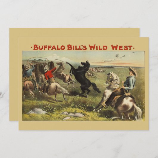Buffalo Bills wilde Westpferde Einladung (Vorne/Hinten)