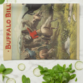 Buffalo Bills wilde Westpferde Geschirrtuch (Gefaltet)