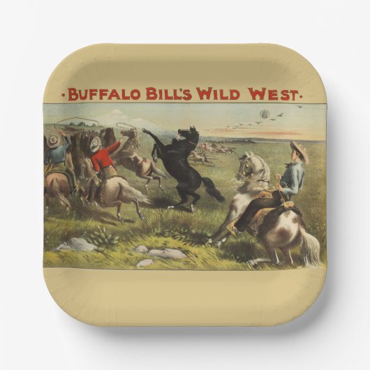 Buffalo Bills wilde Westpferde Pappteller (Vorderseite)