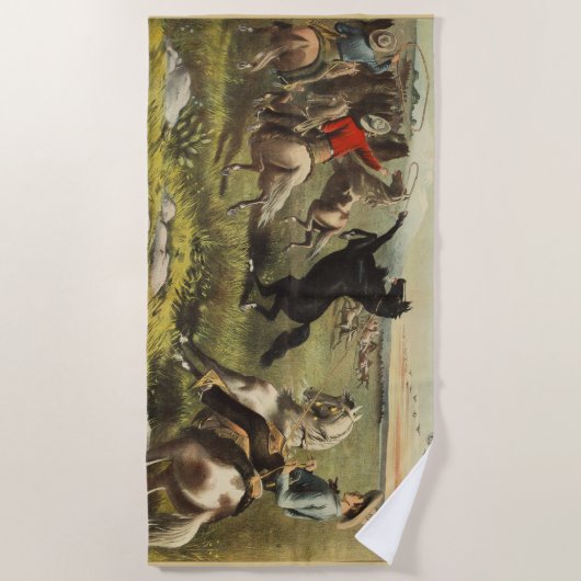 Buffalo Bills wilde Westpferde Strandtuch (Vorderseite)