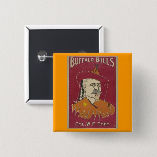 Buffalo Bills wildes Westplakat 1890 Button (Vorne & Hinten)
