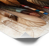 Buffalo Bison Amerikanische Ureinwohner Art Poster (Ecke)