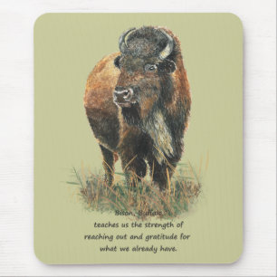 Buffalo Bison Animal Totem Spirit Guide Mousepad