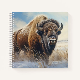 Buffalo Bison Animal Wildlife Wilderness Colorful Notizblock