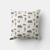 Buffalo Bison Cactus Desert Moon Kissen (Rückseite)