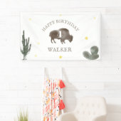 Buffalo Bison Cactus Desert Ranch Western Geburtst Banner (Insitu)