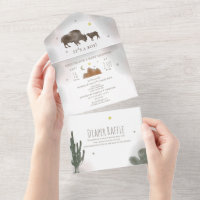 Buffalo Bison Cactus Diaper Raffle Baby Dusche