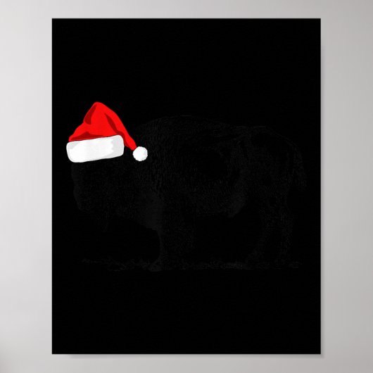Buffalo Bison Christmas_ Buffalo in Weihnachtsmann Poster (Vorne)