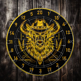 Buffalo Bison Dartboard mit Cowboy Hat Dartscheibe