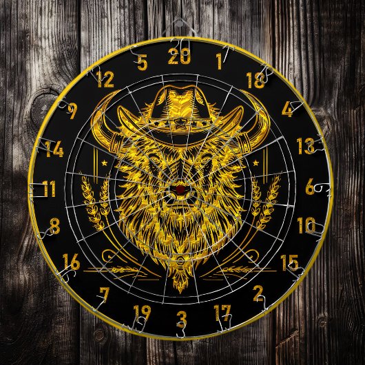 Buffalo Bison Dartboard mit Cowboy Hat Dartscheibe