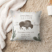 Buffalo Bison Desert Cactus Baby Birth Stats Kissen (Decke)