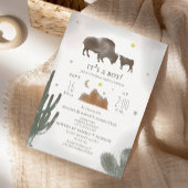 Buffalo Bison Desert Cactus Baby Shower Einladung