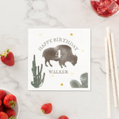 Buffalo Bison Desert Cactus Ranch Western Geburtst Serviette (Beispiel)