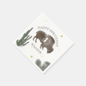 Buffalo Bison Desert Cactus Ranch Western Geburtst Serviette (Ecke)