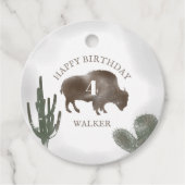 Buffalo Bison Desert Ranch Cactus Western Birthday Geschenkanhänger (Vorderseite)