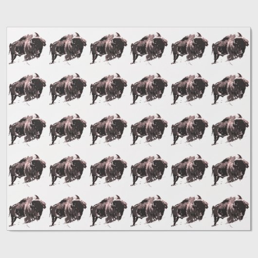 Buffalo Bison Geschenkpapier (Flach)