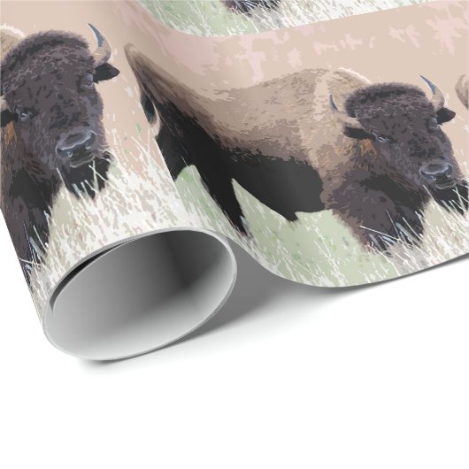Buffalo Bison Geschenkpapier (Rolleneckpunkt)