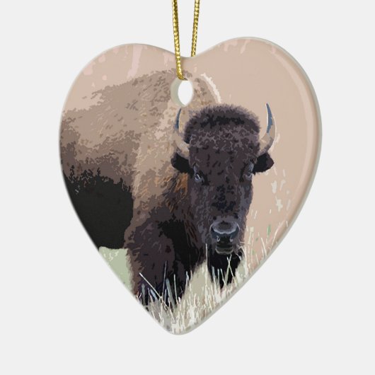 Buffalo / Bison Keramikornament (Links)