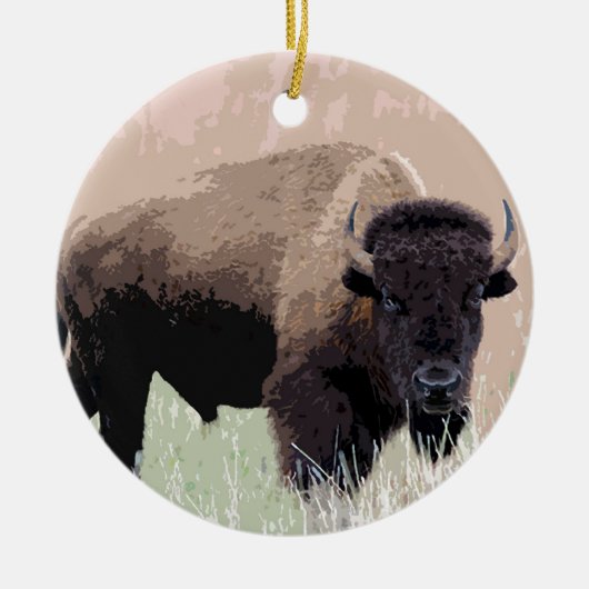 Buffalo / Bison Keramikornament (Vorne)