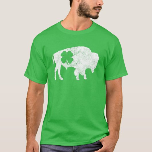 Buffalo Bison Kleeblatt St. Patrick's Day Saint Pa T-Shirt (Vorderseite)
