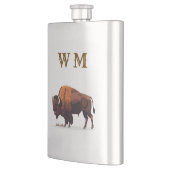Buffalo Bison on Stainless Steel Flask Monogrammie Flachmann (Links)