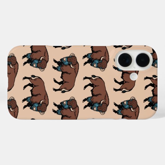 Buffalo Bison Pattern Case-Mate iPhone Hülle (Rückseite (Horizontal))