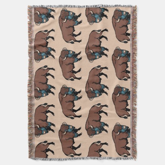 Buffalo Bison Pattern Decke (Vorderseite Vertikal)